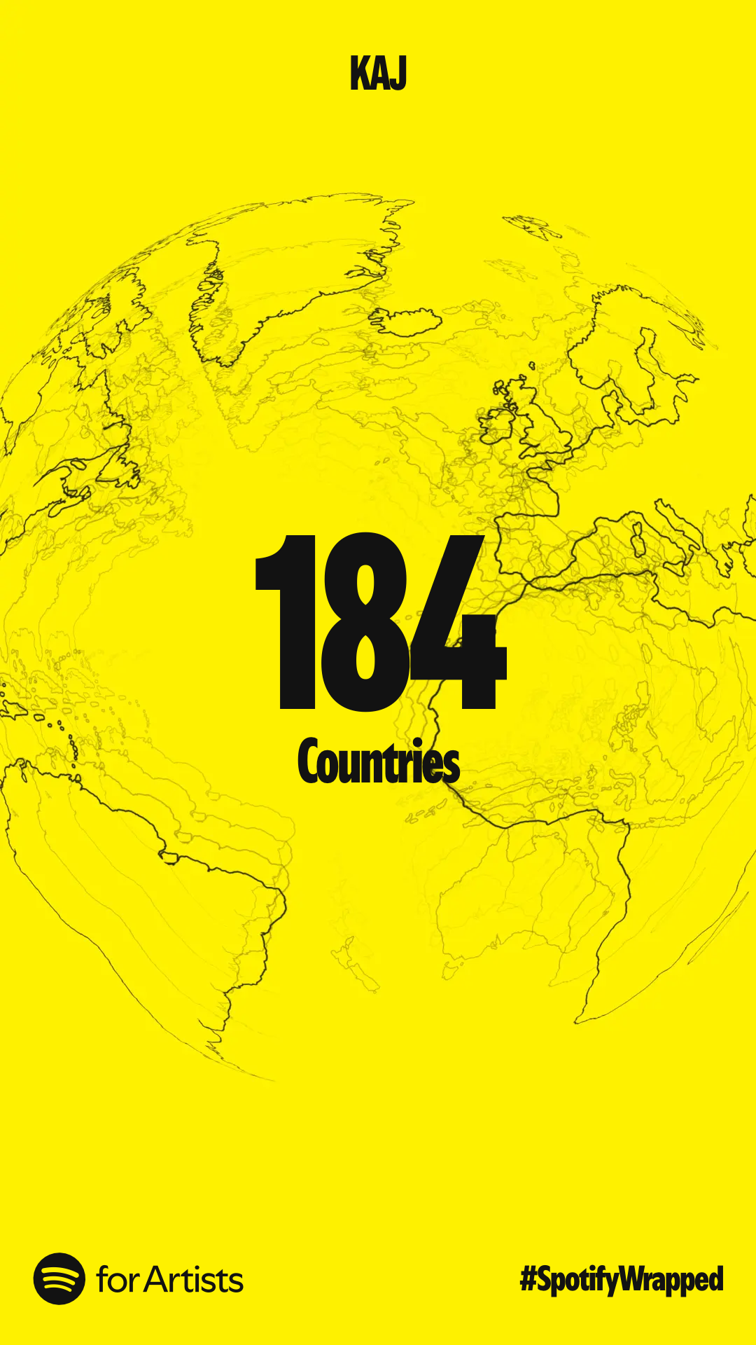Spotify for Artists: la musica di KAJ ascoltata in 184 Paesi